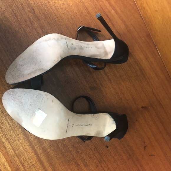 Manolo Blahnik Chaos Suede Sandals Strap Heels - Picture 5 of 8